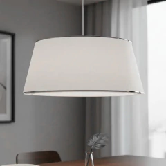 Colgante Cónico Lienzo con Borde Cromo
