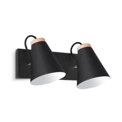 Aplique 2 Luces Estilo Nórdico Con Detalle Madera