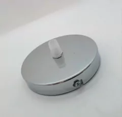 Imagen de Colgante 2L Cónico Entramado Gris o Beige con Borde Cromo