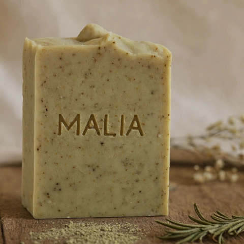 Jabon Natural Vegetal Vegano Oliva y Romero Premium Malia