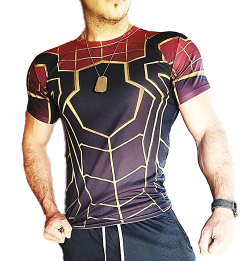 Remera Manga Corta Hombre Spider Outlet Algodón