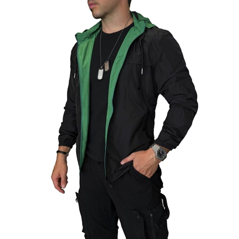 Campera Bomber Hombre Reversible Nasa Capucha Rompevientos USA YD