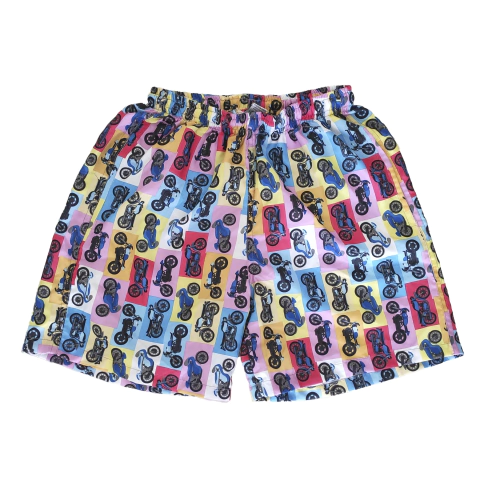 Short Malla Niño Estampada Motocicleta Con Suspensor