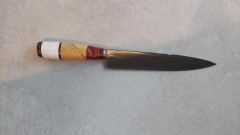 cuchillo campo hoja 20cm con vaina cuero - comprar online