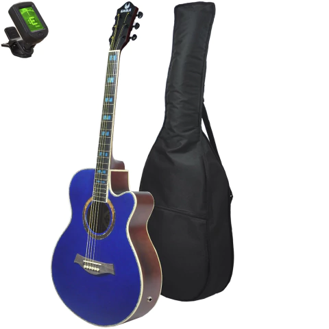 Guitarra Electro Acustica Eagle 40 Corte Funda Afinador Pua - comprar online