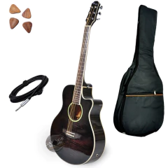 Guitarra Electro Acustica Parquer Gac109mcbl Funda Cable Pua en internet