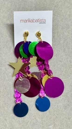 Brinco Paetês e Fios-MBB1402 - comprar online