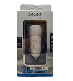 CARGADOR CABEZAL PRO 21 3.4AMP 2 USB PARA AUTO