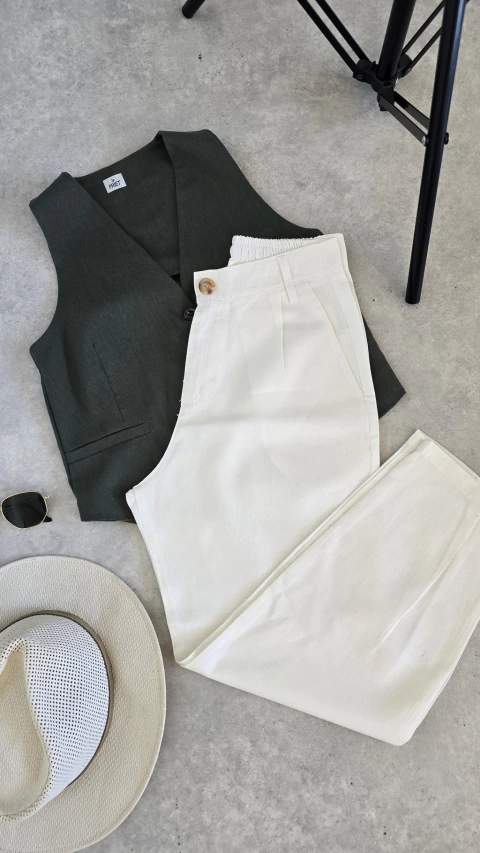 Pantalon kate de lino-blanco-