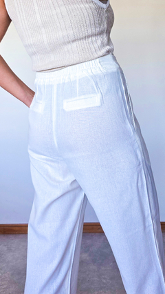 PANTALON KATE DE LINO-blanco- - PRIET