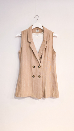 CHALECO SASTRERO DE LINO RAYADO - comprar online