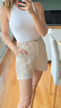SHORT DE LINO RAYADO - PRIET