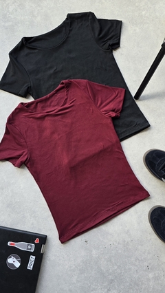 PACK REMERA MANGAS CORTAS 3-negro/bordó - comprar online