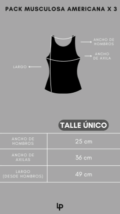 PACK MUSCULOSA AMERICANA X 3 - PRIET
