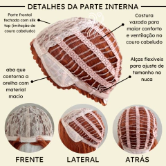 Peruca Ruiva Lisa Ondulado Silk Top Divisão No Meio 50cm na internet
