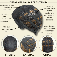 Imagem do Peruca lisa repicada com franja 45cm orgânica premium