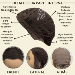 Peruca front lace HD orgânica lisa longa comprida premium - Perucas & Laces LIONSWIG