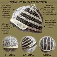 Peruca curta com franja orgânica feminina masculina unissex