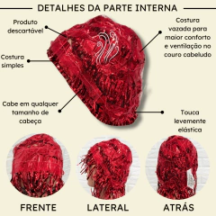 Peruca metalizada festa fantasia carnaval franja colorida - Perucas & Laces LIONSWIG