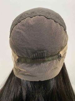 Peruca 100% full lace humana lisa castanho escuro 75cm 180% - Perucas & Laces LIONSWIG