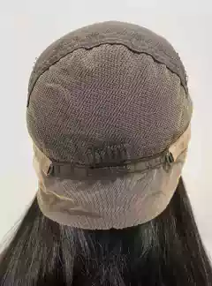Peruca 100% full lace humana lisa castanho escuro 75cm 180%