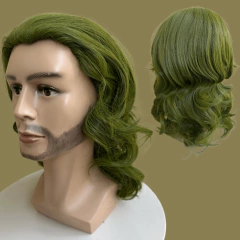 Peruca coringa verde elfo cacheada ondulada cosplay 40cm - loja online