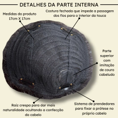 Prótese capilar masculina Topo cabeça Tic-tac 17x17 orgânica - loja online