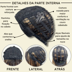 Imagem do Peruca lisa repicada com franja 45cm orgânica premium