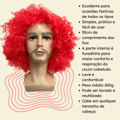 Peruca black power super volumosa varias cores cosplay na internet