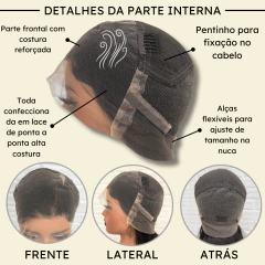 Peruca 100% full lace humana lisa castanho escuro 75cm 180% na internet