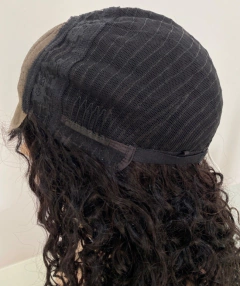 Imagem do Peruca humana front lace 4x4 cacheada ondulada castanha 50cm