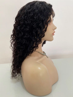 Peruca humana front lace 4x4 cacheada ondulada castanha 50cm - comprar online