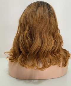 Peruca humana front lace 13x6 preta ombre loiro mel 40cm - comprar online