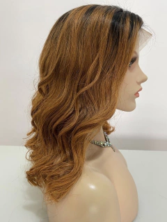 Peruca humana front lace 13x6 preta ombre loiro mel 40cm na internet