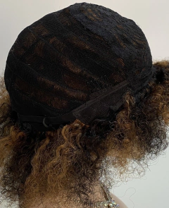 Imagem do Peruca Humana Black Power Crespa Cacheada Volumosa loira mel