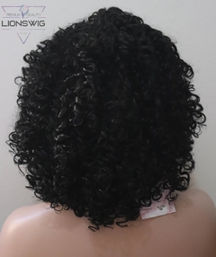 Peruca Cacheada Preta Curta Média Volumosa Black Power 50cm - comprar online