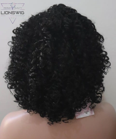 Peruca Cacheada Preta Curta Média Volumosa Black Power 50cm - loja online