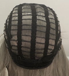 Peruca Lisa Franja Kawai Emo K-pop Gótica Cinza Platinada - comprar online
