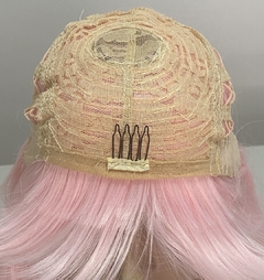 Peruca Lisa Franja Kawai Emo K-pop Rosa Pink Chiclete Futura - loja online