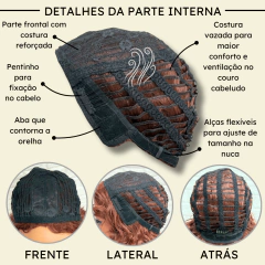 Peruca cacheada curta ruiva ombre hair encaracolada TT99/39A na internet