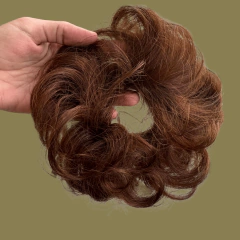 Xuxinha de cabelo humano ruivo para usar como apetrecho coque ou penteado