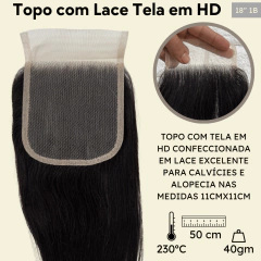 Prótese topo capilar humano preto natural lace hd 11x11 - loja online