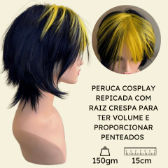 Peruca cosplay repicada curta anime personagem fibra premium - loja online