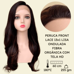 Imagem do Peruca front lace hd fibra orgânica premium super natural