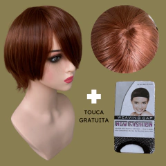 Peruca curta repicada lisa media cosplay personagem anime na internet