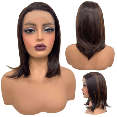 Peruca front lace média curta orgânica futura 13x1 premium - comprar online