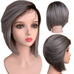 Peruca Front Lace Wig Long Bob Orgânica Curta Bio Fibra - comprar online