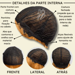 Peruca ondulada com franja orgânica baby liss fibra premium - Perucas & Laces LIONSWIG