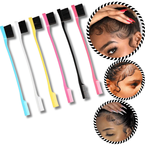 Escova Para Baby Hair 2 em 1 Pentinho Definidor Sobrancelha