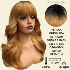 Peruca ondulada com franja orgânica baby liss fibra premium na internet